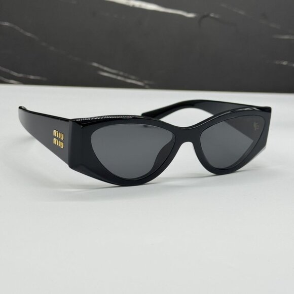 NEW MIU MIU WOMEN MU06YS 1AB5S0 SUNGLASSES BLACK EYEWEAR SMU 06Y 1AB5S0 - Picture 5 of 11